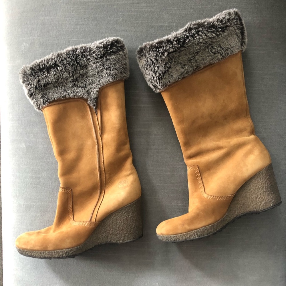 Timberland wedge knee high boots